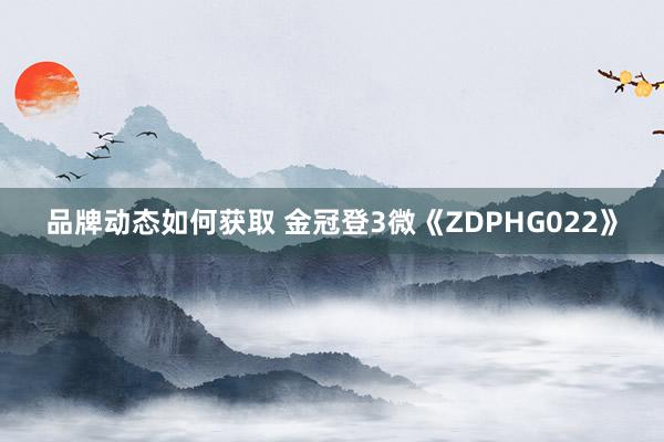 品牌动态如何获取 金冠登3微《ZDPHG022》