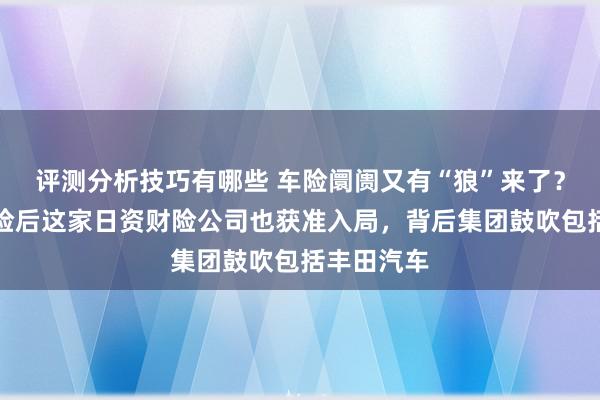 评测分析技巧有哪些 车险阛阓又有“狼”来了？比亚迪财险后这家日资财险公司也获准入局，背后集团鼓吹包括丰田汽车