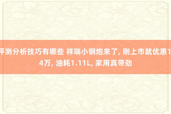 评测分析技巧有哪些 祥瑞小钢炮来了, 刚上市就优惠1.4万, 油耗1.11L, 家用真带劲