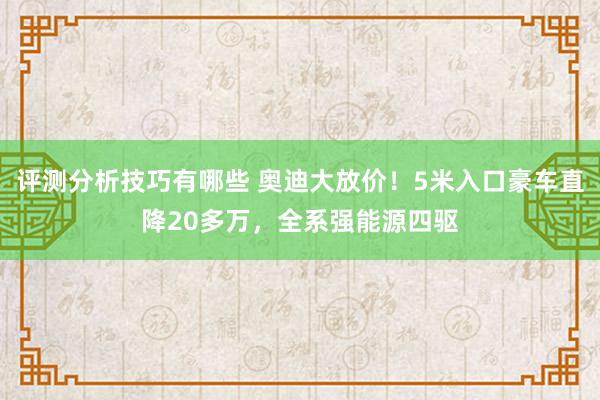 评测分析技巧有哪些 奥迪大放价！5米入口豪车直降20多万，全系强能源四驱