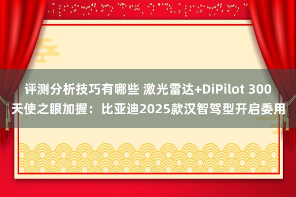 评测分析技巧有哪些 激光雷达+DiPilot 300天使之眼加握：比亚迪2025款汉智驾型开启委用