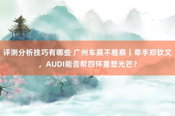 评测分析技巧有哪些 广州车展不雅察丨牵手郑钦文，AUDI能否帮四环重塑光芒？