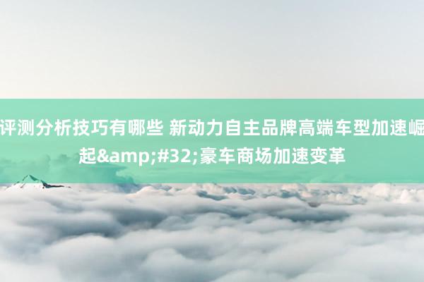 评测分析技巧有哪些 新动力自主品牌高端车型加速崛起&#32;豪车商场加速变革