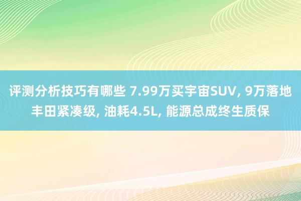 评测分析技巧有哪些 7.99万买宇宙SUV, 9万落地丰田紧凑级, 油耗4.5L, 能源总成终生质保