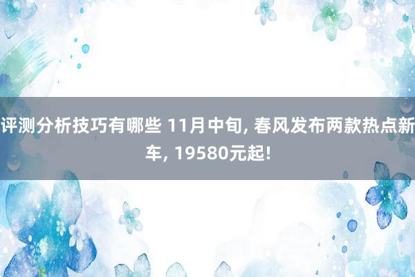 评测分析技巧有哪些 11月中旬, 春风发布两款热点新车, 19580元起!