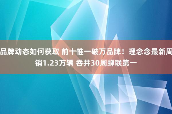 品牌动态如何获取 前十惟一破万品牌！理念念最新周销1.23万辆 吞并30周蝉联第一