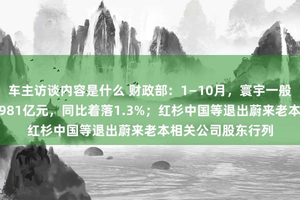 车主访谈内容是什么 财政部：1—10月，寰宇一般人人预算收入184981亿元，同比着落1.3%；红杉中国等退出蔚来老本相关公司股东行列