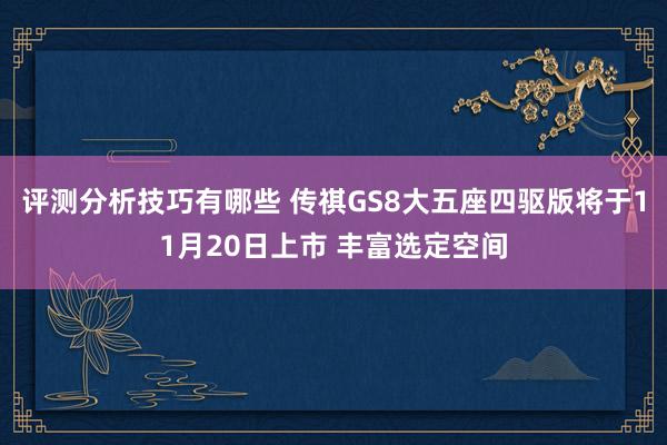 评测分析技巧有哪些 传祺GS8大五座四驱版将于11月20日上市 丰富选定空间