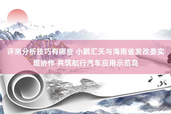 评测分析技巧有哪些 小鹏汇天与海南省发改委实现协作 共筑航行汽车应用示范岛