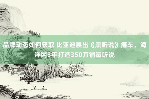 品牌动态如何获取 比亚迪展出《黑听说》痛车，海洋网3年打造350万销量听说