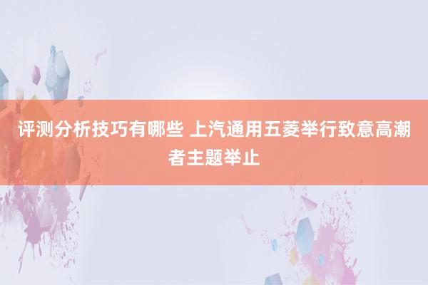 评测分析技巧有哪些 上汽通用五菱举行致意高潮者主题举止